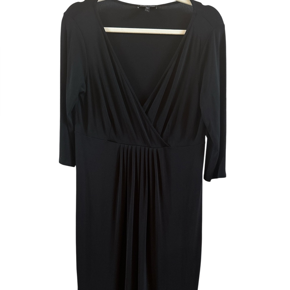 Eileen‎ Fischer Women’s Small 100 Percent Silk Knee Length Classic Black Dress